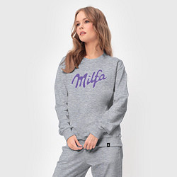 Костюм хлопковый женский Milfa в стиле milka, цвет: меланж — фото 2