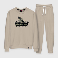 Костюм хлопковый женский Наблюдающие мертвецы, цвет: миндальный
