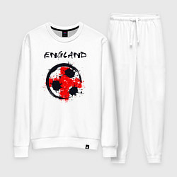 Костюм хлопковый женский Football England, цвет: белый