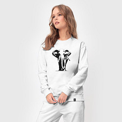 Костюм хлопковый женский Слон силуэт, цвет: белый — фото 2