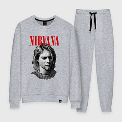 Костюм хлопковый женский Nirvana kurt donald cobain, цвет: меланж