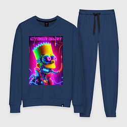 Костюм хлопковый женский Cyber Bart - neon glow fantasy, цвет: тёмно-синий