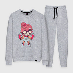 Костюм хлопковый женский Супер девочка, цвет: меланж