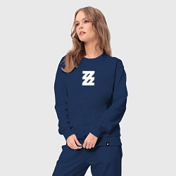 Костюм хлопковый женский Zenless Zone Zero logotype, цвет: тёмно-синий — фото 2