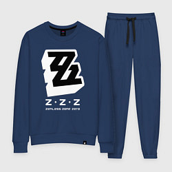 Костюм хлопковый женский Zenless zone zero лого, цвет: тёмно-синий
