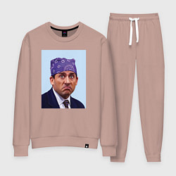 Костюм хлопковый женский Michael Scott - Prison mike the office meme, цвет: пыльно-розовый