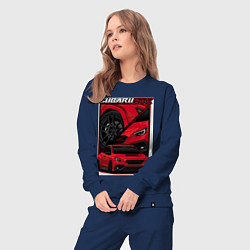 Костюм хлопковый женский Автомобиль Subaru WRX, цвет: тёмно-синий — фото 2