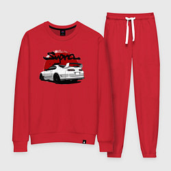 Костюм хлопковый женский Автомобиль Toyota Supra, цвет: красный