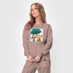 Костюм хлопковый женский Фан арт эй Арнольд романтика, цвет: пыльно-розовый — фото 2