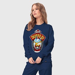 Костюм хлопковый женский Duff beer with Homer, цвет: тёмно-синий — фото 2