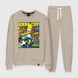 Костюм хлопковый женский Euro cup - Bart Simpson, цвет: миндальный