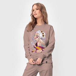 Костюм хлопковый женский Клинок рассекающий демонов Даки 6 высшая луна, цвет: пыльно-розовый — фото 2