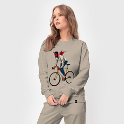 Костюм хлопковый женский Демон велосипедист, цвет: миндальный — фото 2