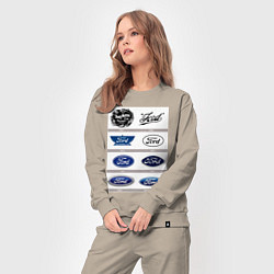 Костюм хлопковый женский Ford логотип, цвет: миндальный — фото 2