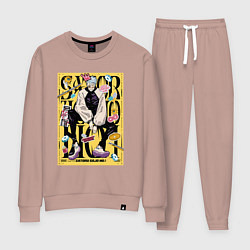 Костюм хлопковый женский Модный Годжо - Магическая битва, цвет: пыльно-розовый