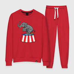Костюм хлопковый женский Poop elephant, цвет: красный