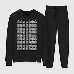 Костюм хлопковый женский Гитарные аккорды, цвет: черный