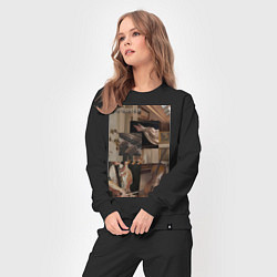 Костюм хлопковый женский Музыка эстетика, цвет: черный — фото 2