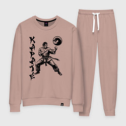 Костюм хлопковый женский Karate fighter, цвет: пыльно-розовый