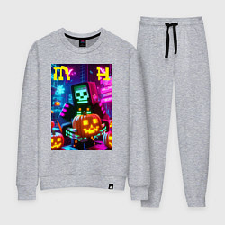 Костюм хлопковый женский Minecraft and halloween collaboration - ai art, цвет: меланж