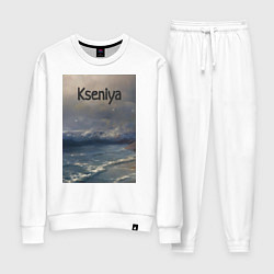 Костюм хлопковый женский Kseniya волны, цвет: белый