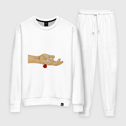 Костюм хлопковый женский Игра в кости, цвет: белый