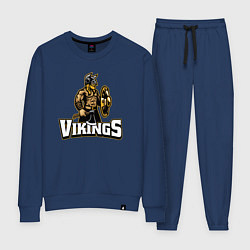 Костюм хлопковый женский Vikings team, цвет: тёмно-синий