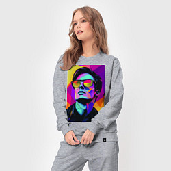 Костюм хлопковый женский Портрет Дурова pop art, цвет: меланж — фото 2