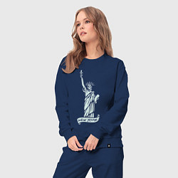 Костюм хлопковый женский Статуя свободы - Нью-Йорк, цвет: тёмно-синий — фото 2