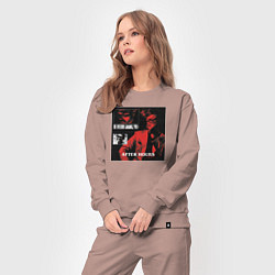 Костюм хлопковый женский After hours the weeknd, цвет: пыльно-розовый — фото 2