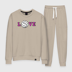 Костюм хлопковый женский Love volley, цвет: миндальный