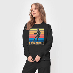 Костюм хлопковый женский Basketball lettering, цвет: черный — фото 2