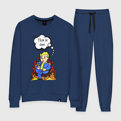 Костюм хлопковый женский Vault boy in the fire, цвет: тёмно-синий