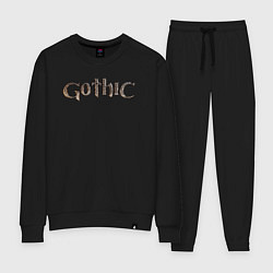 Костюм хлопковый женский Gothic remake logo, цвет: черный