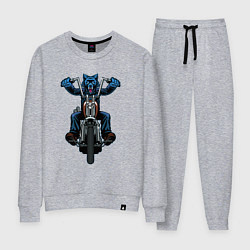 Костюм хлопковый женский Волк байкер, цвет: меланж