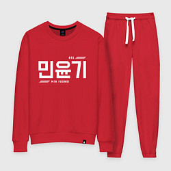 Костюм хлопковый женский Мин Юнги bts, цвет: красный