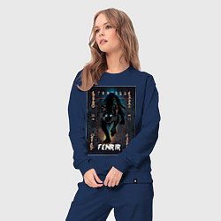 Костюм хлопковый женский Fenrir black vinyl, цвет: тёмно-синий — фото 2