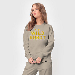 Костюм хлопковый женский The wild robot logo, цвет: миндальный — фото 2