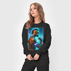 Костюм хлопковый женский Cool guy - cyberpunks not dead, цвет: черный — фото 2