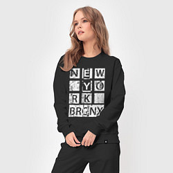 Костюм хлопковый женский New York Bronx, цвет: черный — фото 2