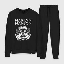 Костюм хлопковый женский Marilyn Manson rock dog, цвет: черный