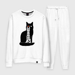 Костюм хлопковый женский Кот Саурон, цвет: белый