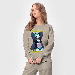 Костюм хлопковый женский Сyberpunk rebecca, цвет: миндальный — фото 2