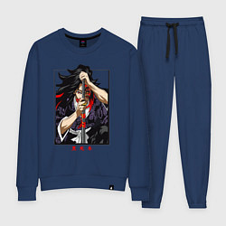 Костюм хлопковый женский Клинок, рассекающий демонов Кокушибо, цвет: тёмно-синий
