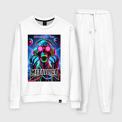 Костюм хлопковый женский Metallica - playbill of the intergalactic tour, цвет: белый