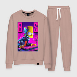 Костюм хлопковый женский Bart Simpson - cyber gamer, цвет: пыльно-розовый