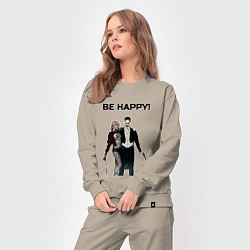 Костюм хлопковый женский Be happy, цвет: миндальный — фото 2