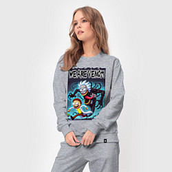 Костюм хлопковый женский Веном вселился в Рика - нейрошутка, цвет: меланж — фото 2