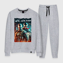 Костюм хлопковый женский We are Venom - meme, цвет: меланж