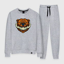 Костюм хлопковый женский Страшный медведь, цвет: меланж